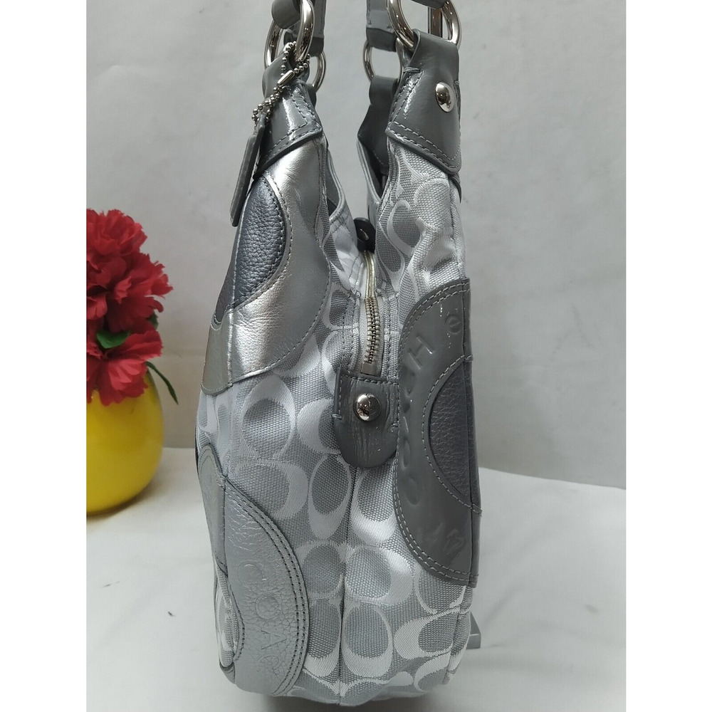 Coach Multicolor Round Patchwork Canvas Leather 3… - image 3